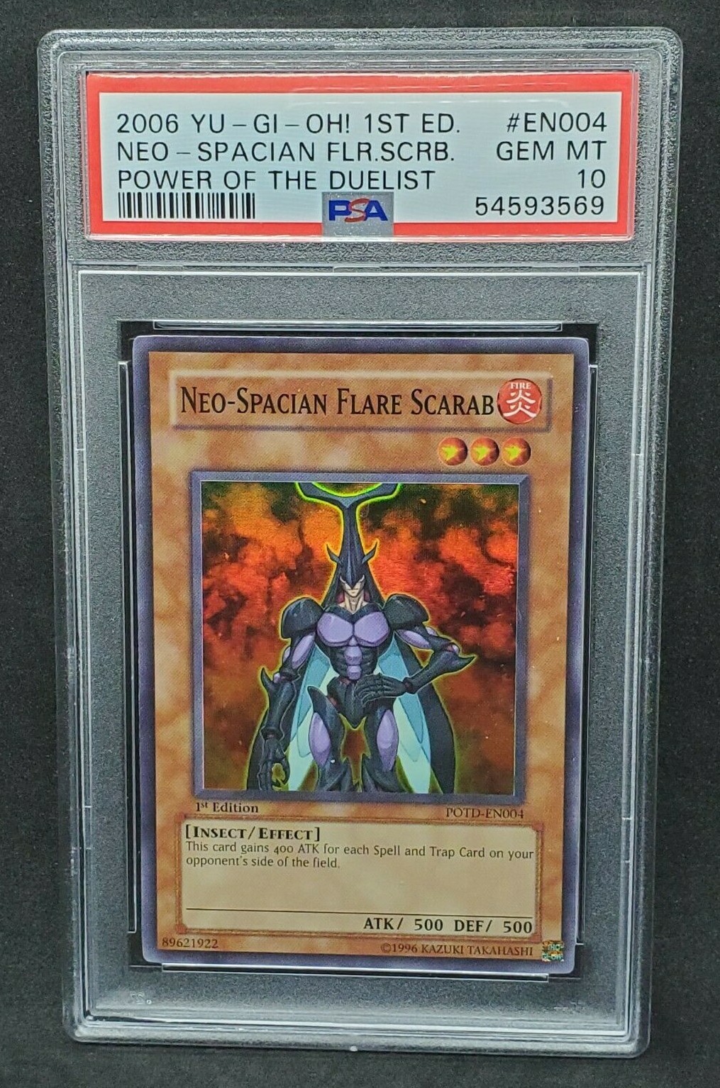 Yugioh PSA 10 GEM MINT Neo-Spacian Flare Scarab POTD-EN004 Yugioh PSA 10 GEM MINT Neo-Spacian Flare Scarab POTD-EN004