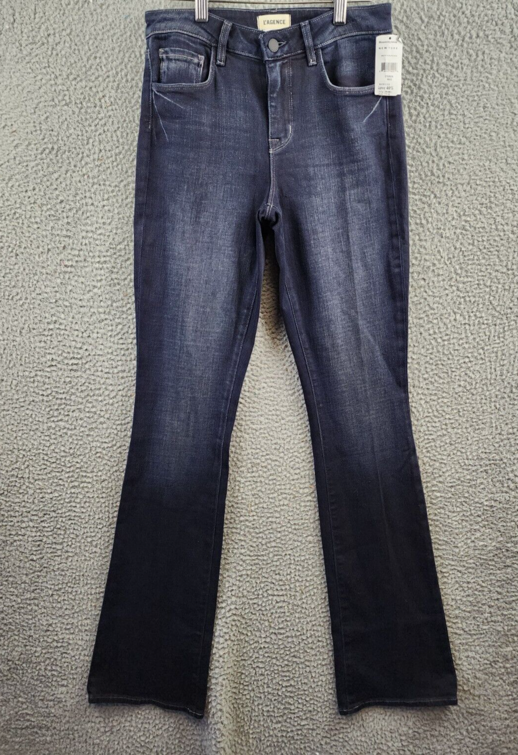 L'Agence Selma Mid Rise Flare Jeans Women's 25 Maverick Denim Faded Button Zip - Picture 2 of 12
