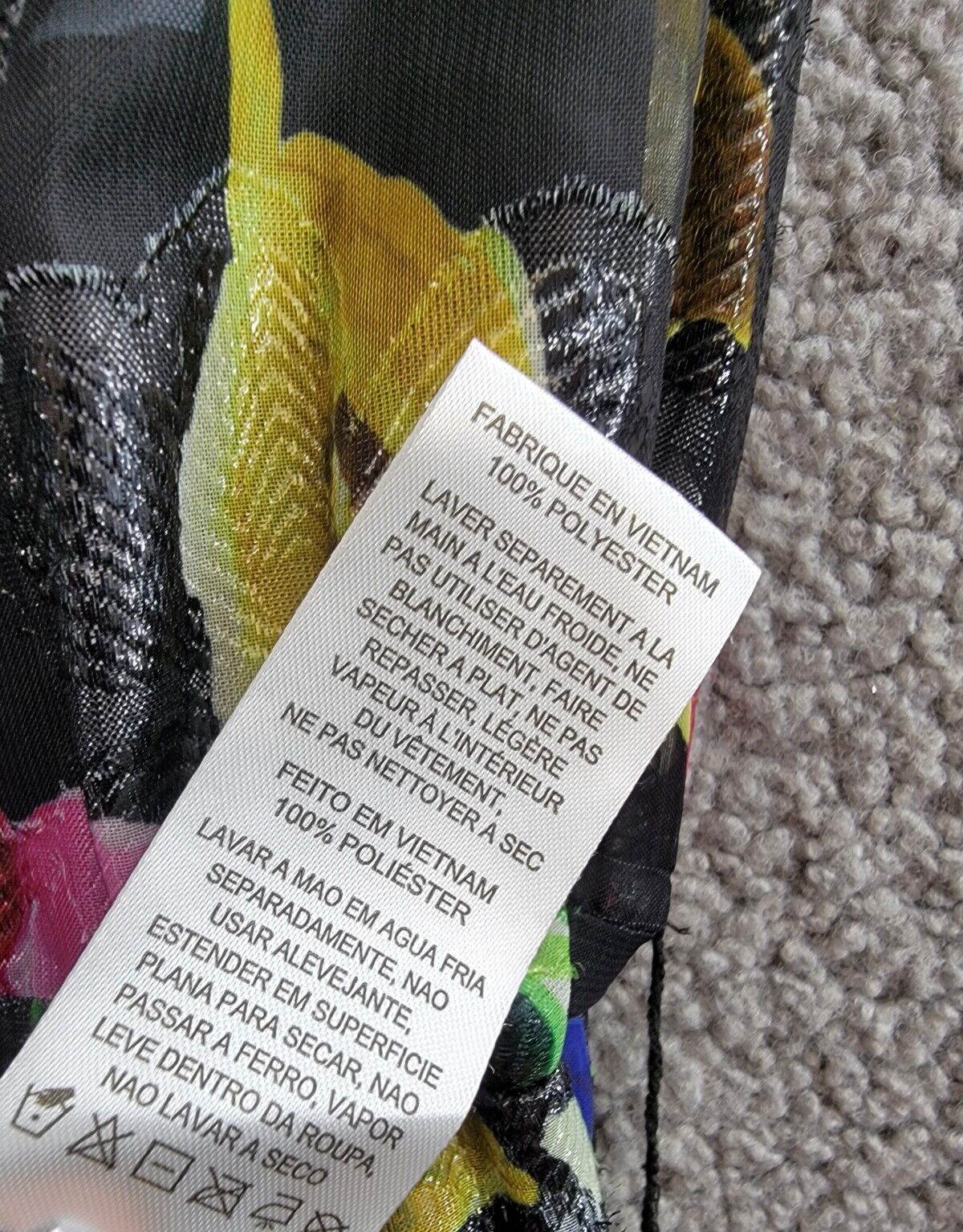 SL Fashions Floral-Print One-Shoulder Maxi Dress Womens 6 Multi Back Zip Closure - Picture 14 of 16