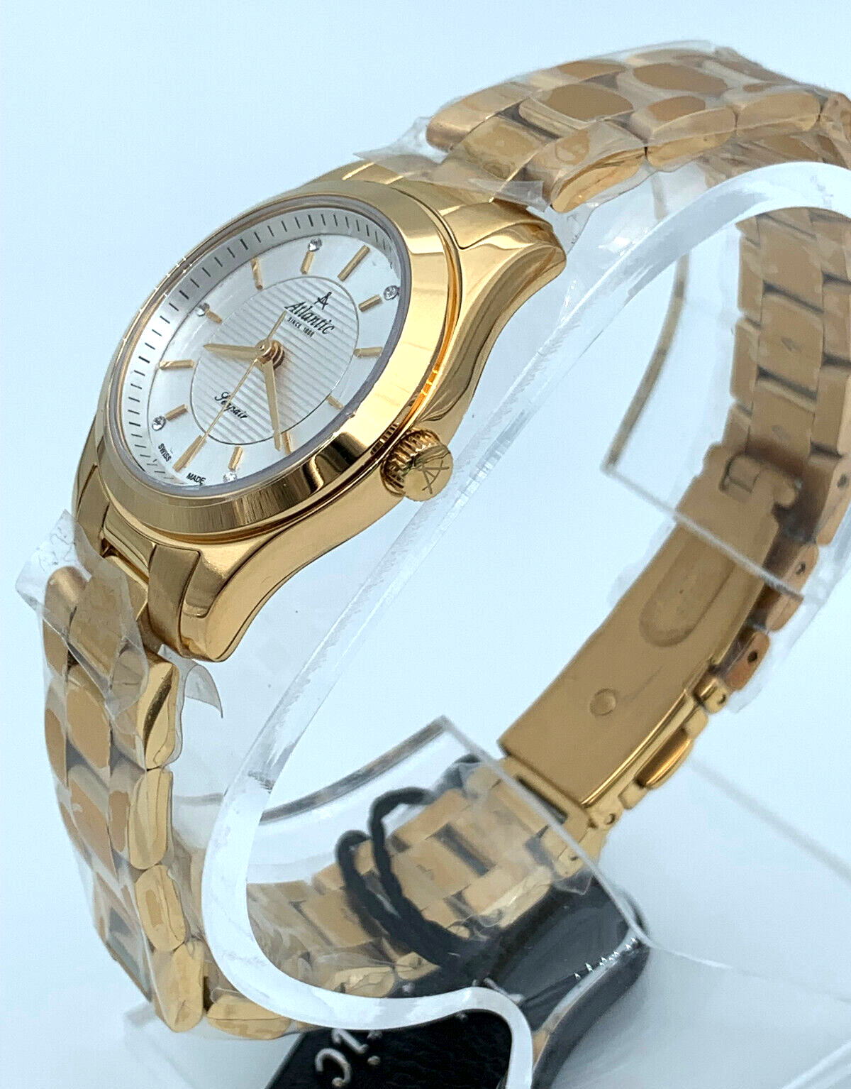 Pre-owned Atlantic Stars Atlantic Seapair Ladies Swiss Quartz Watch Yellow Gold Pvd 20335.45.21