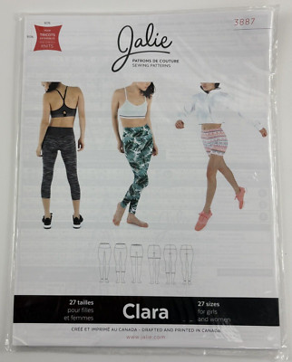 Jalie 3887 Clara High-Waisted Legging Sz 2-22 Girl/Miss Sewing Pattern UC FF NIP