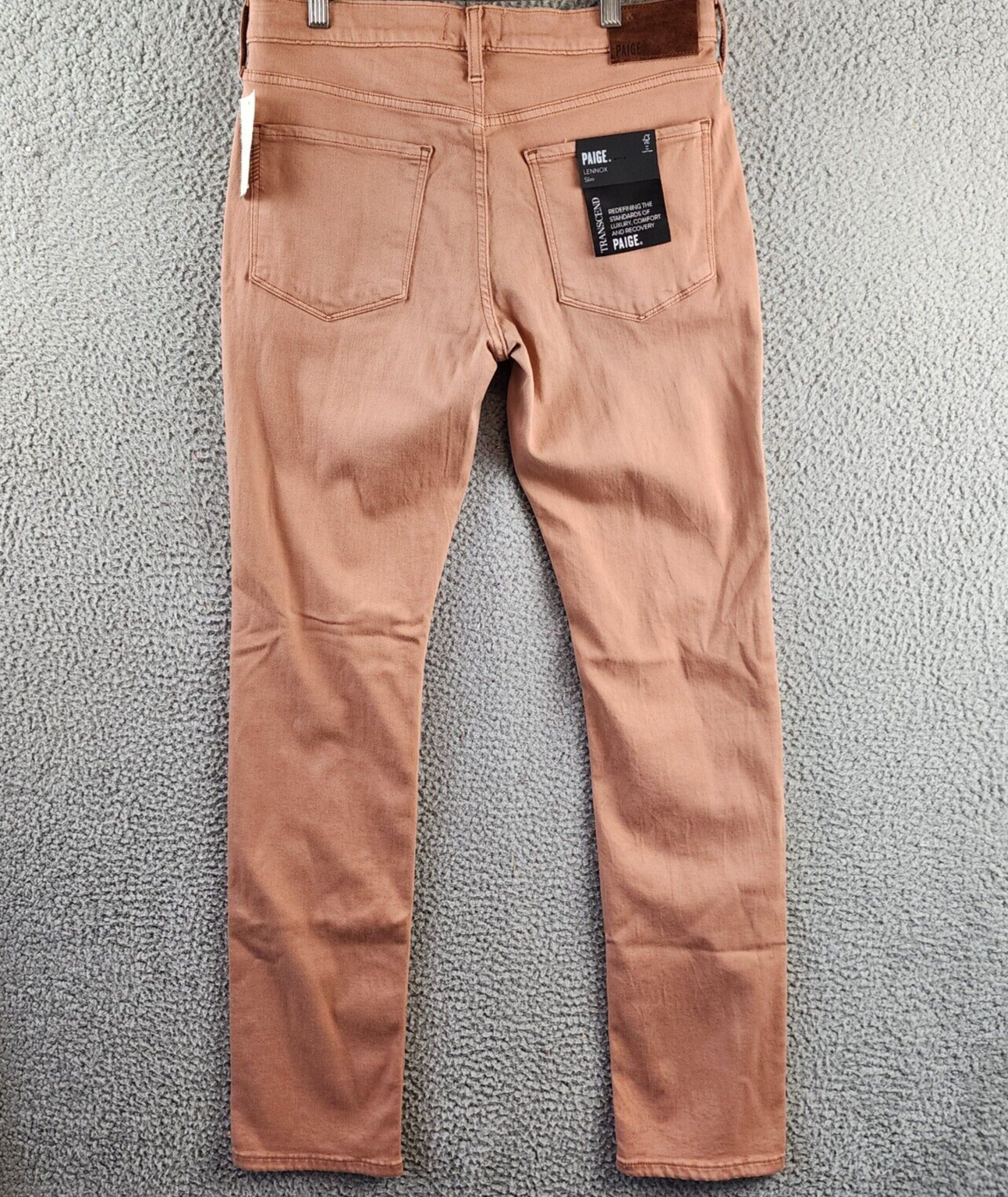Paige Lennox Slim Fit Jeans Men's 31 Redwood Dust Side Pocket Button Zip Closure - Picture 12 of 15