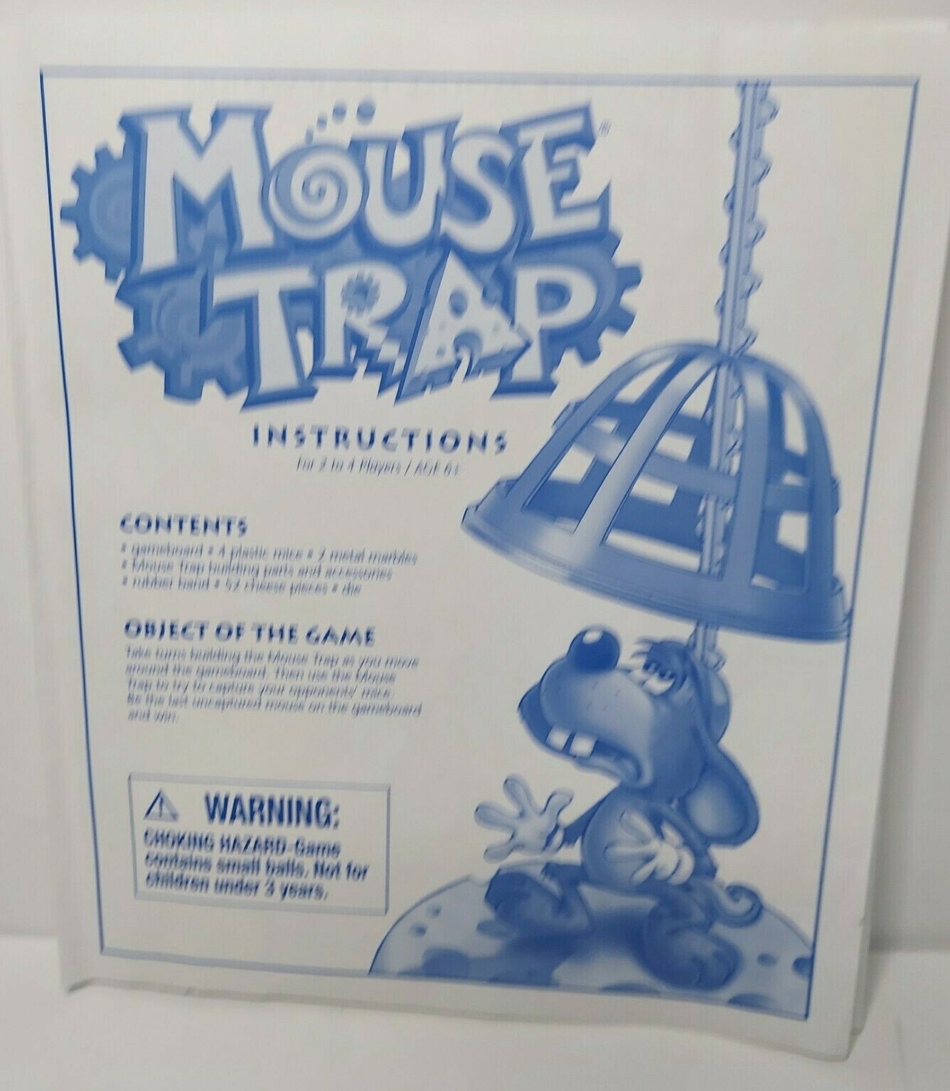 Vintage 2005 Mouse Trap Board Game Instructions Milton Bradley
