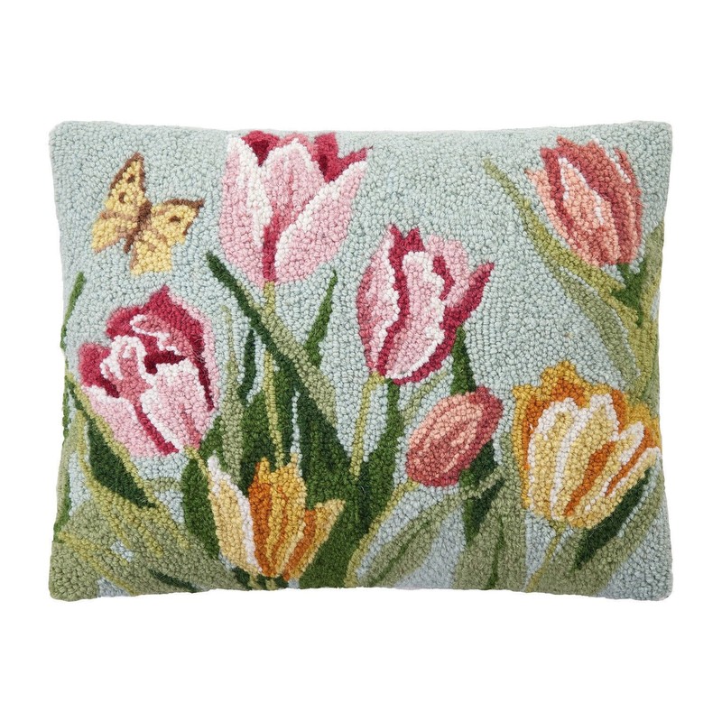 Peking Handicraft - Tulips 14" x 18" Pillow - 30SW338C18OB