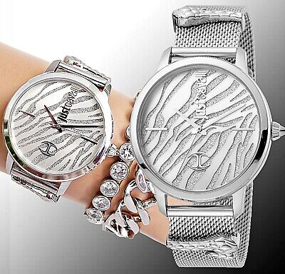 Наручные часы Just Cavalli женские JC1L127M0045 XL Milanaise с браслетом IP, серебристые, новые