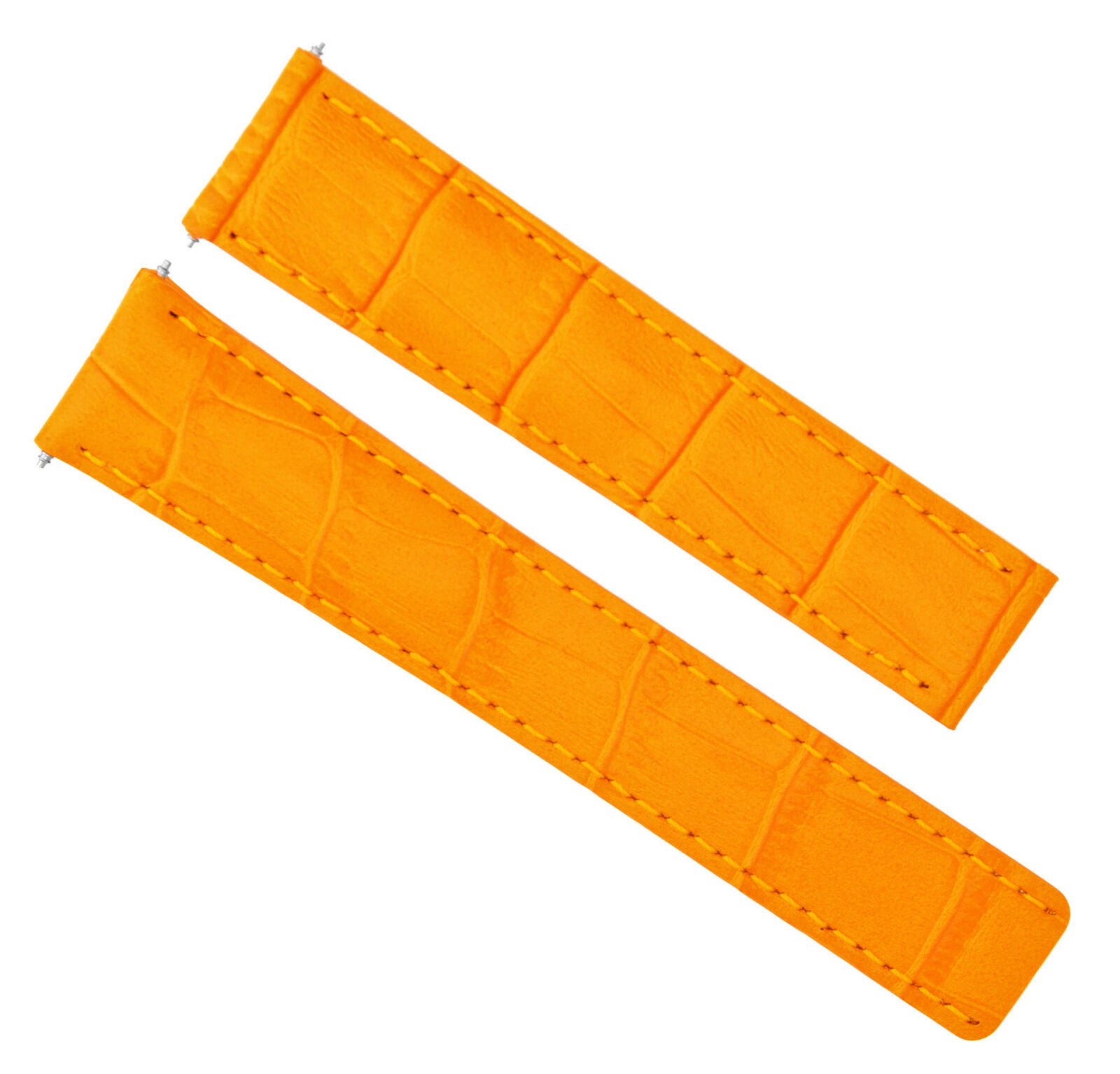 18MM LEATHER BAND WATCH STRAP FIT BREITLING DEPLOYMENT CLASP 18/16  ORANGE #1C