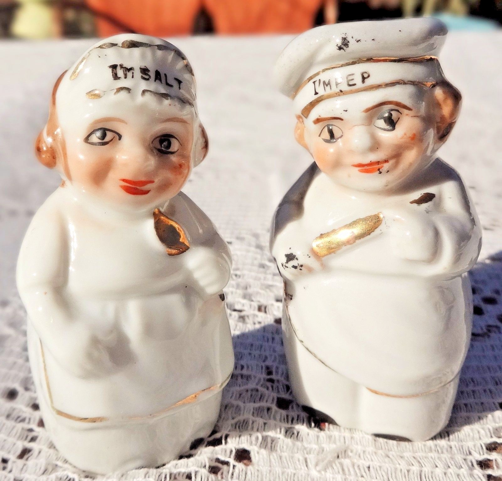希少 40s 50s Vintage Bonzo Salt＆Pepper Antique 1920 1930 Japanese Salt and Pepper Bonzo DOGS Hand