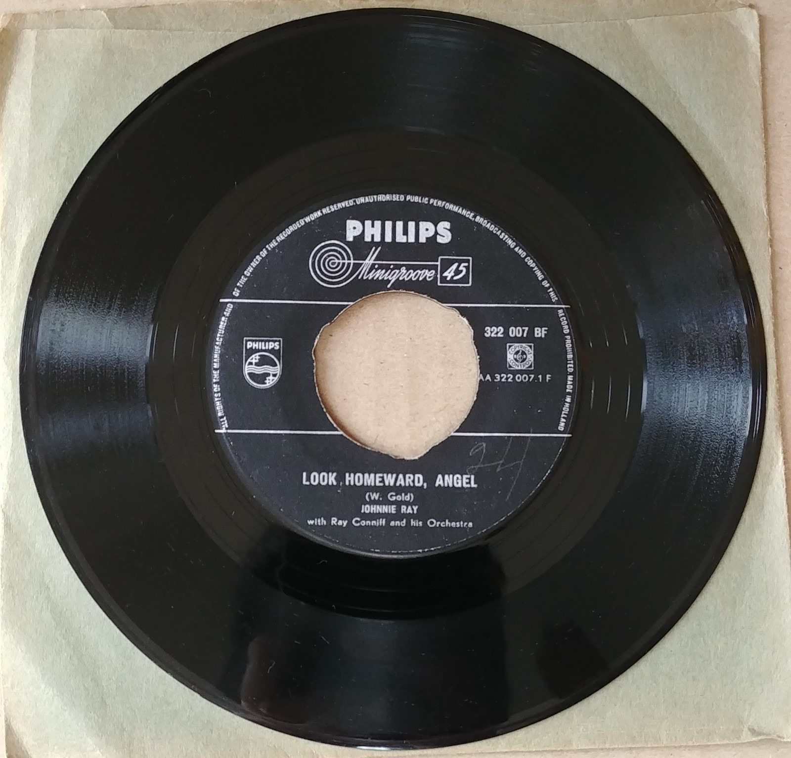 Johnny's - ありるぅ JOHNNIE RAY Look Homeward, Angel 45 7