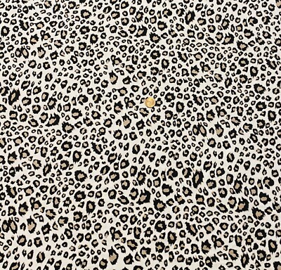 1/4 Yard 9 x42  Riley Blake ''On Safari'' Leopard Print On White Quilt Cotton