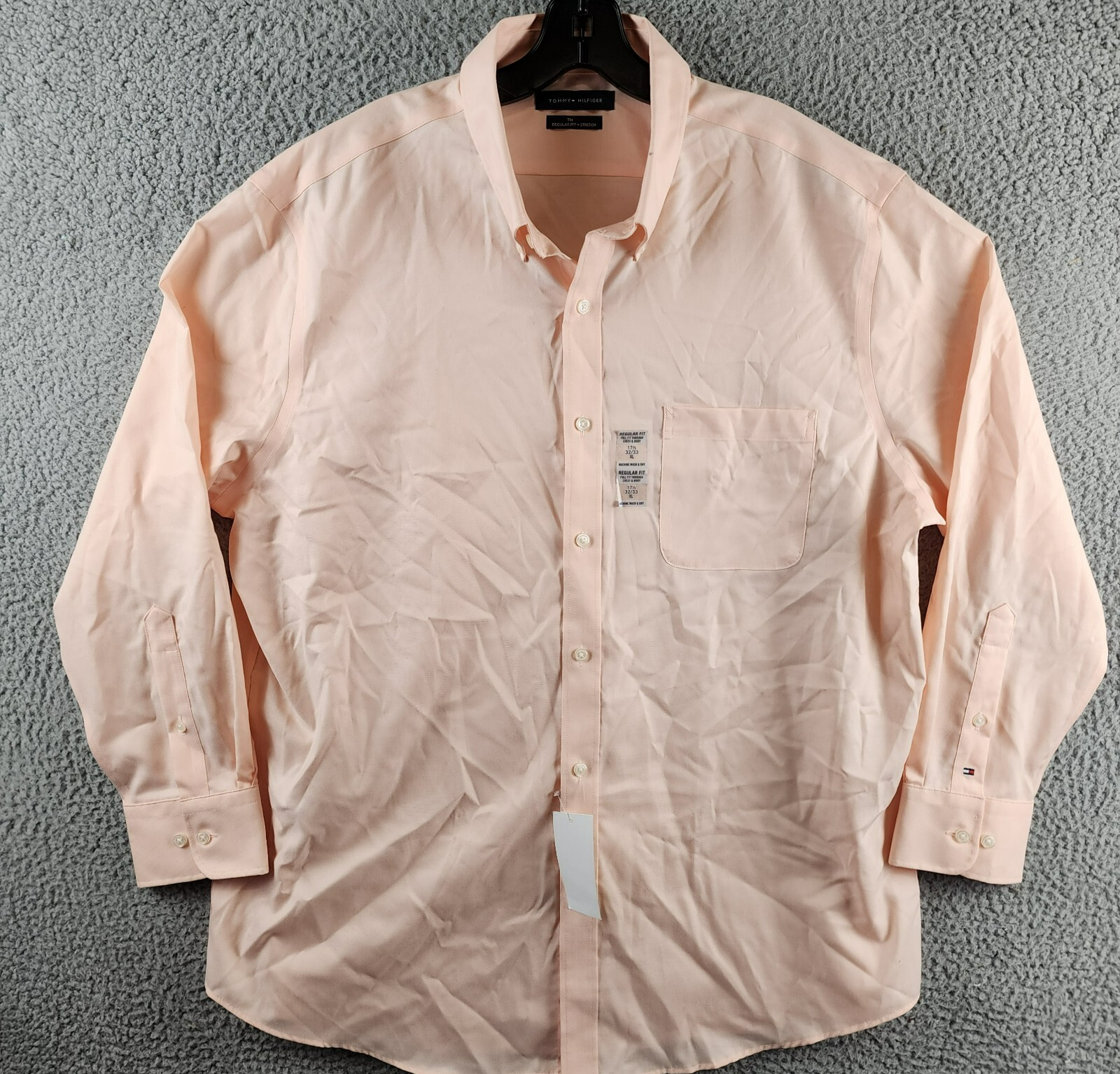 Tommy Hilfiger TH Flex Regular Fit Stretch Oxford Dress Shirt Mens XL 17.5 32/33 - Picture 2 of 17