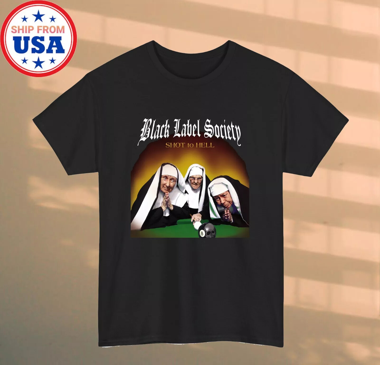 【ESC STUDIO】25SS★ mega label t-shirt Black Label Society Men's Black T-shirt Size S-5XL . Hot T