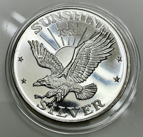 1985 Sunshine Mining 1-oz .999 Silver Round - BU In Capsule