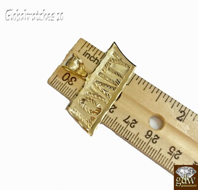 Pre-owned Globalwatches10 Real 10k Yellow Gold Men Loyalty Emoji Logo Charm Pendent Diamond Cut