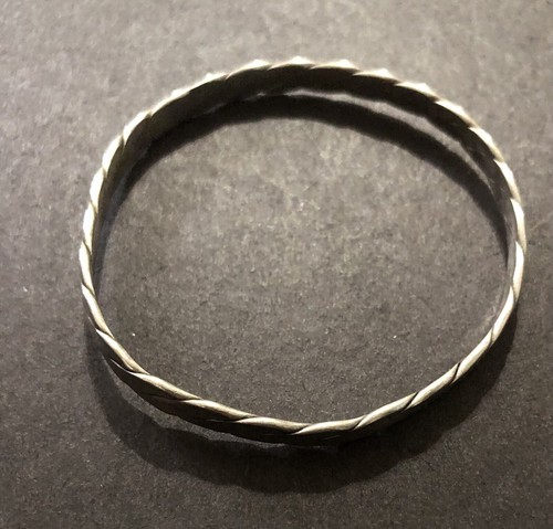 Vintage Mexican Sterling Silver Modernist Bangle Bracelet