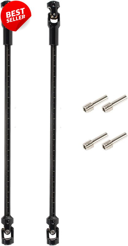 SCX10 Driveshaft 2PCS Stainless Steel 68-229mm RC Crawler Black - US