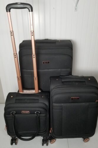 Kensie Hudson Softside 3-Piece Spinner Luggage Set, Rose Gol