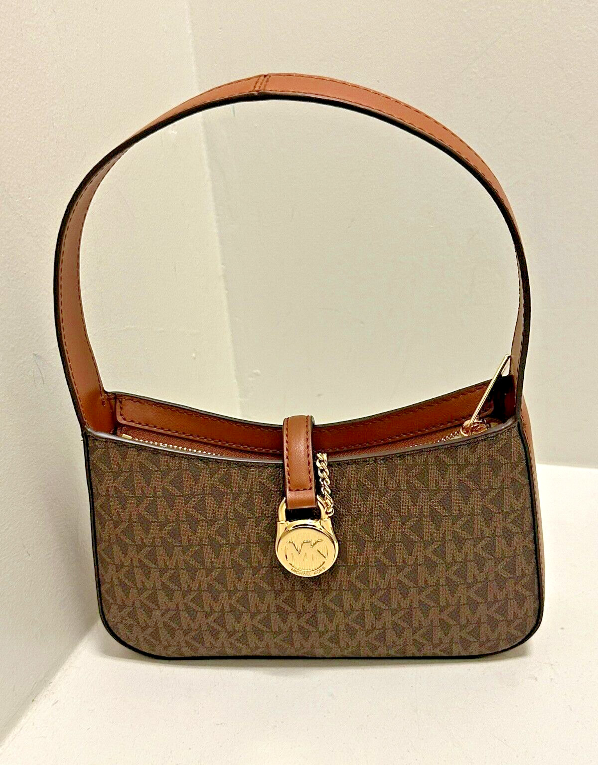 Michael Kors Lyra Small Embossed Zip Pouchette Shoulder Michael Kors Lyra Small Embossed Zip Pouchette Shoulder