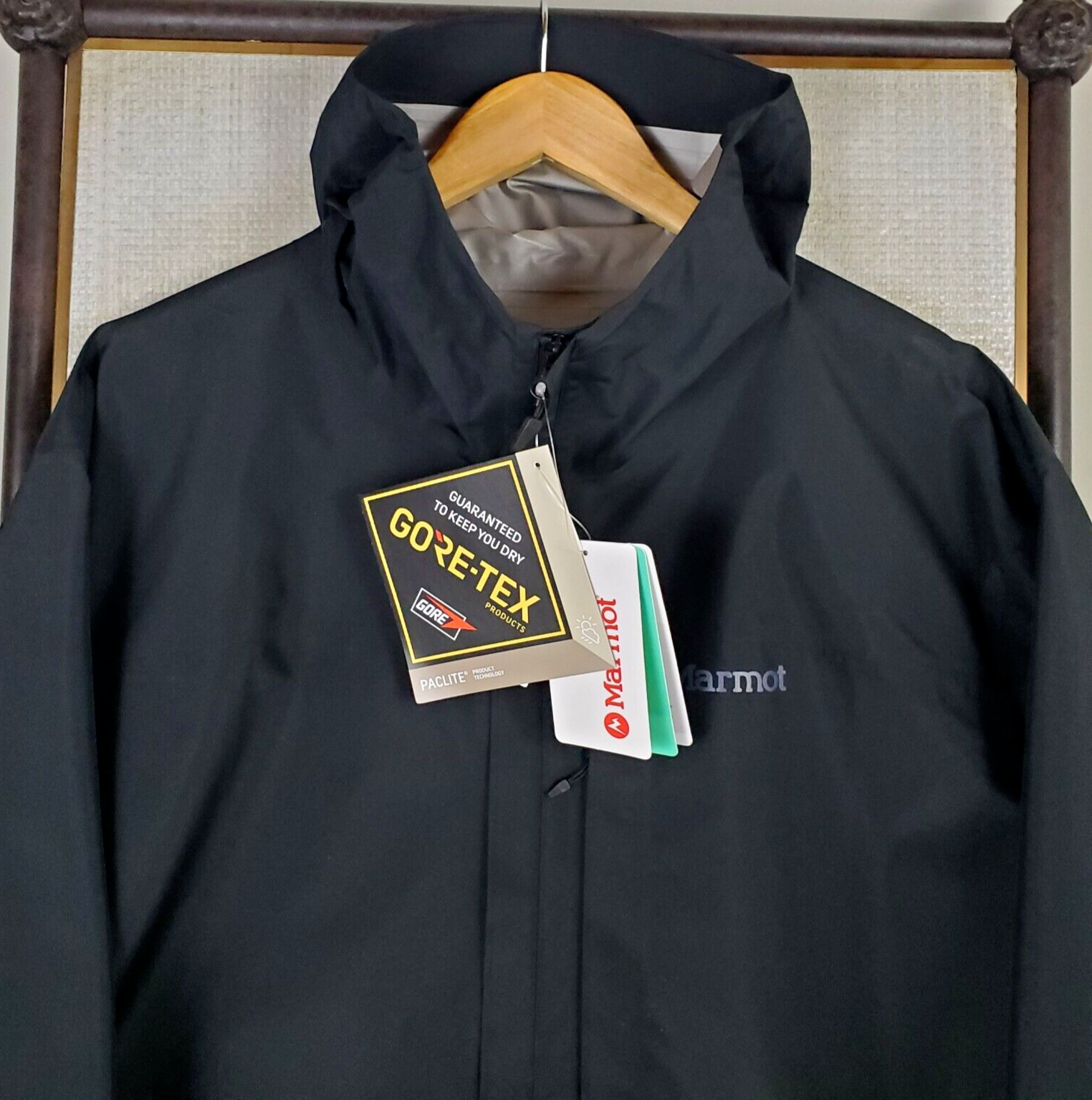Pre-owned Marmot Gore Tex $250 Mens Size 4xlt Waterproof Hooded Jacket Black Full Zip