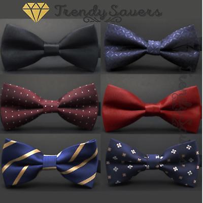 Men Classic Wedding/Formal Adjustable Satin Striped Bow Tie Neckties 20 Styles
