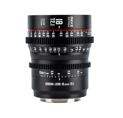 Meike S35 Prime 18mm T2.1 Cinema Lens For Canon EF/PL Camera RED Komodo,BMPCC 6K