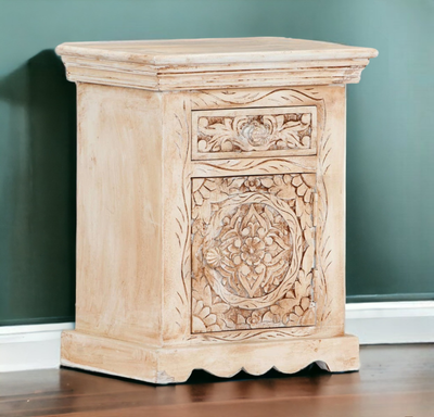 Carved nightstand deals