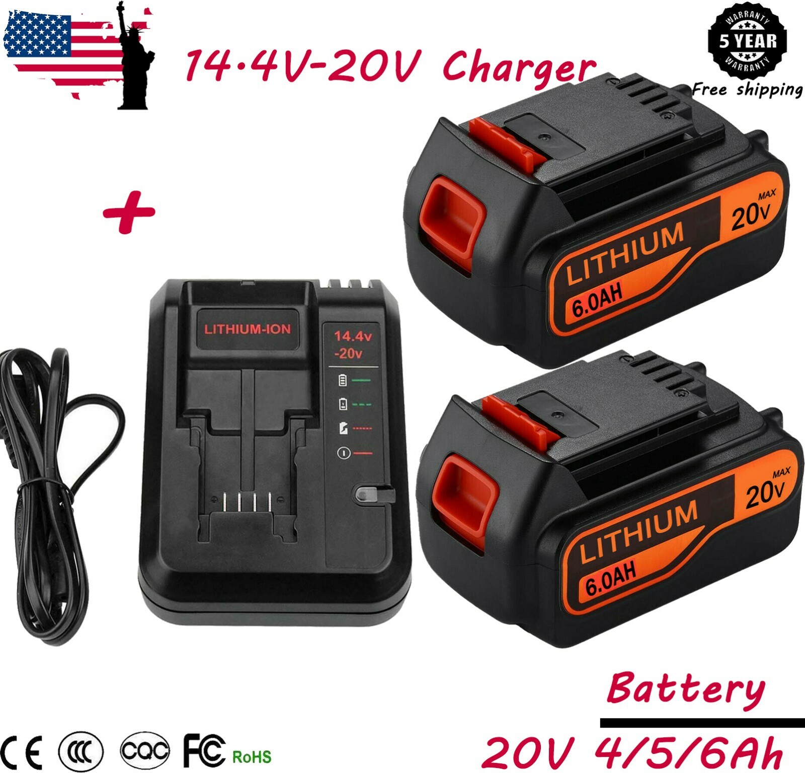 2.0//2.5//3.0AH LBXR20 For Black /& Decker 20v MAX Lithium Battery LBXR20-OPE LB20