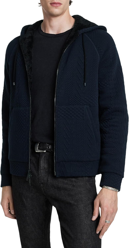 John Varvatos mens Trenton Sherpa Hoodie