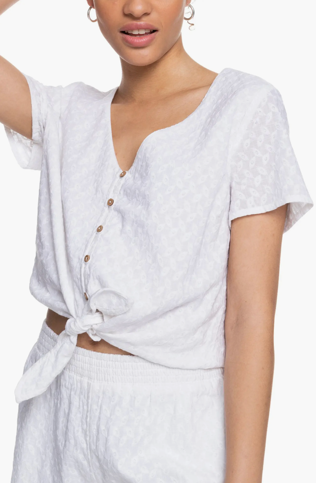 トップス nannn Linen Tie Hem Button Front Top - Swing Stripe | Talbots