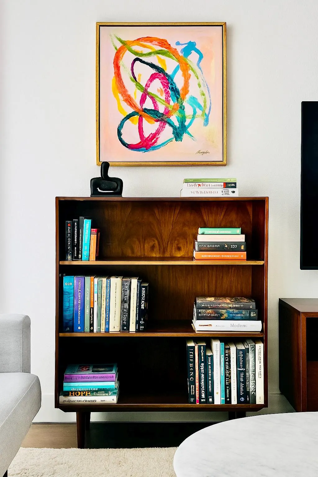 DANISH Mid Century Modern ROSEWOOD BOOKCASE / Vinyl Storage, c