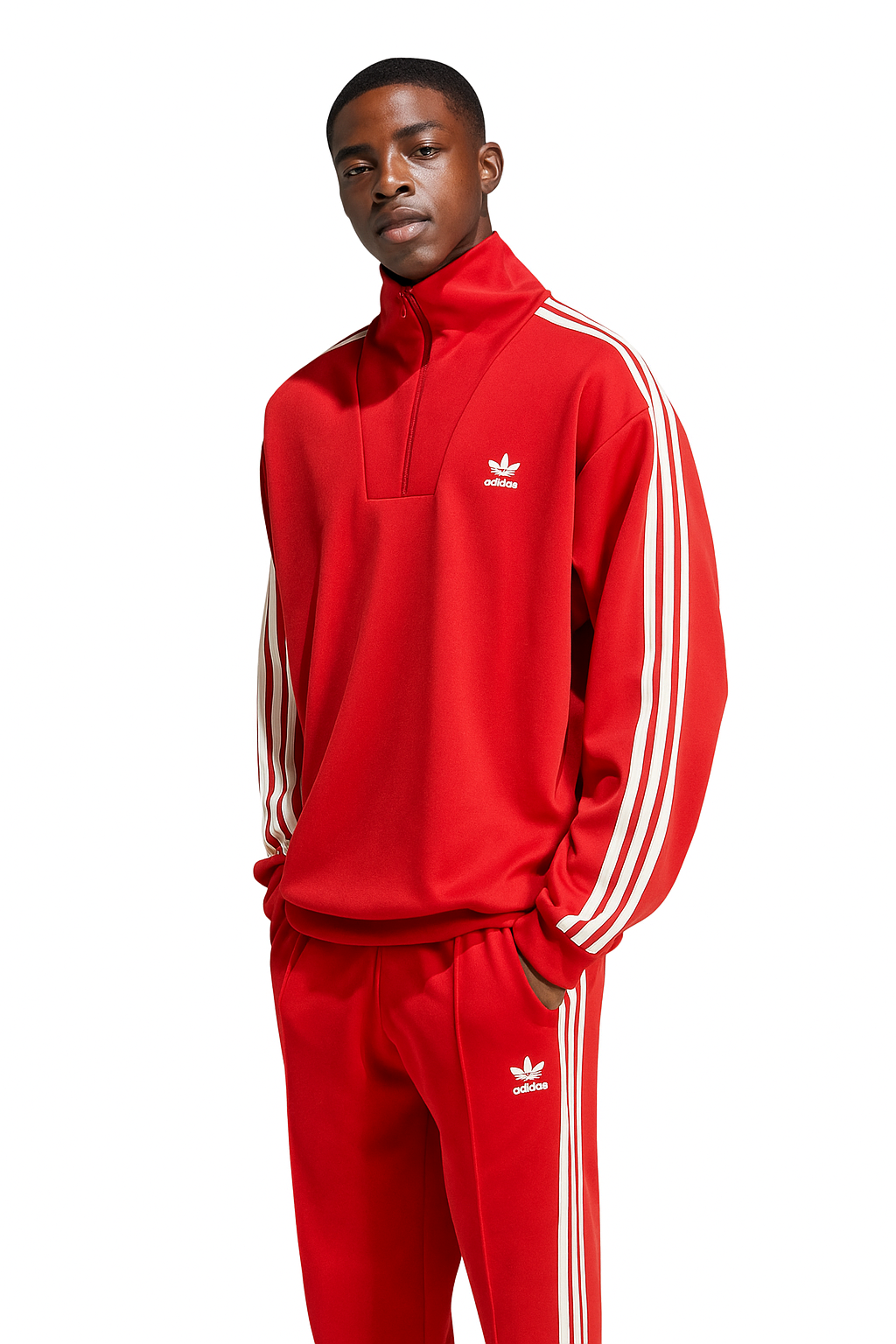 Men's Adidas Originals Scarlet Red Adicolor Funnel Neck