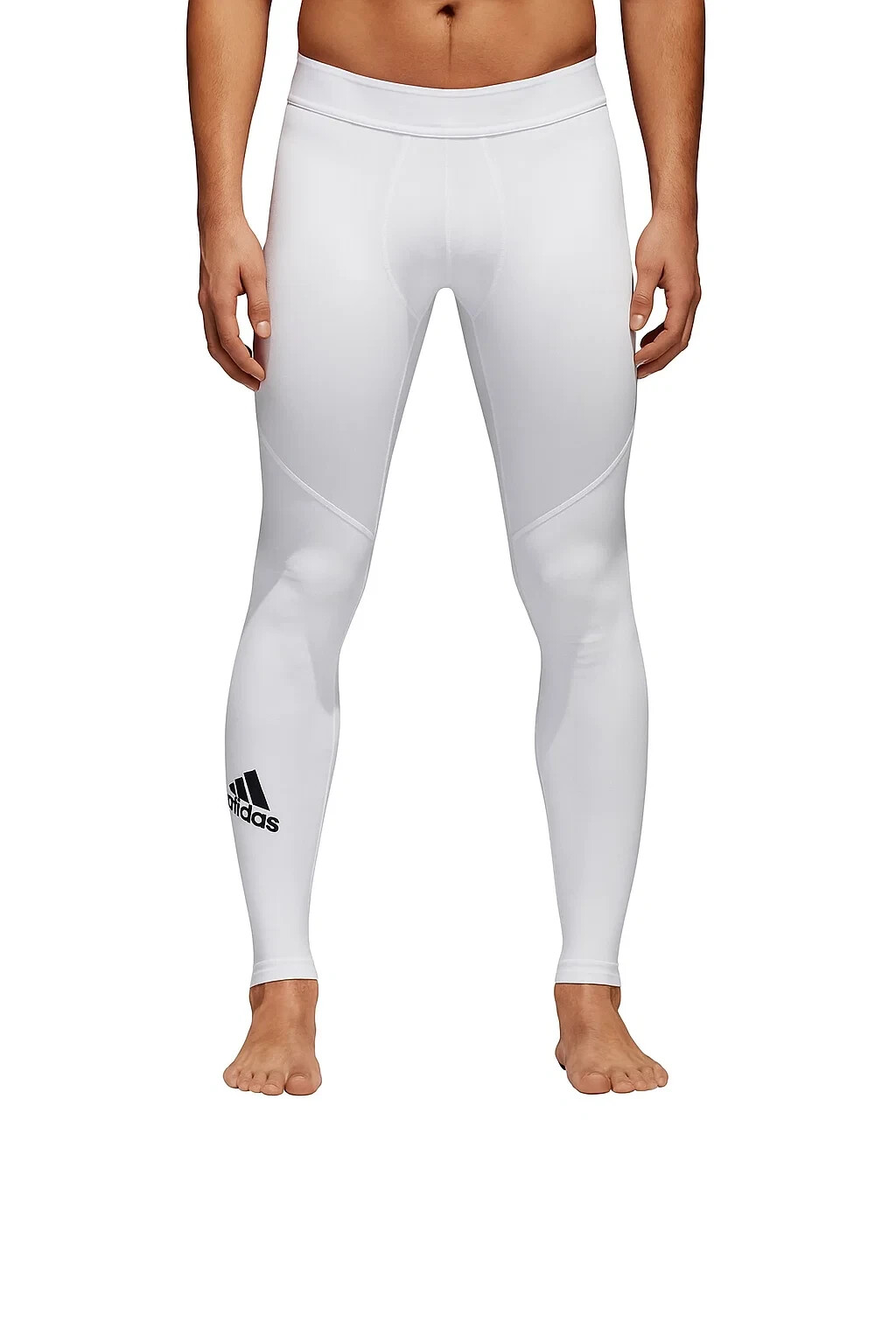adidas Alphaskin Mens Long Compression Tights White Moisture