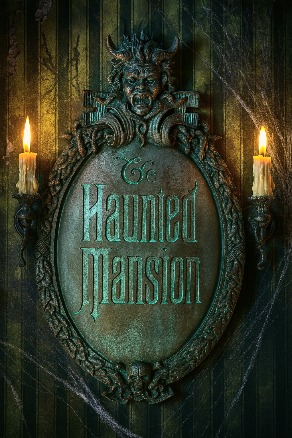 Haunted Mansion Resin Sign 看板 Haunted Mansion Gate Plaque Sign Full Size Prop Cast From