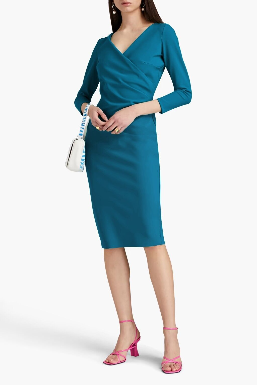 Pre-owned Chiara Boni La Petite Robe Luiza Dress Avio Blue $695