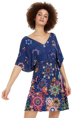 

Женское платье-жилет Desigual Harvir, синий мульти, Blue multi