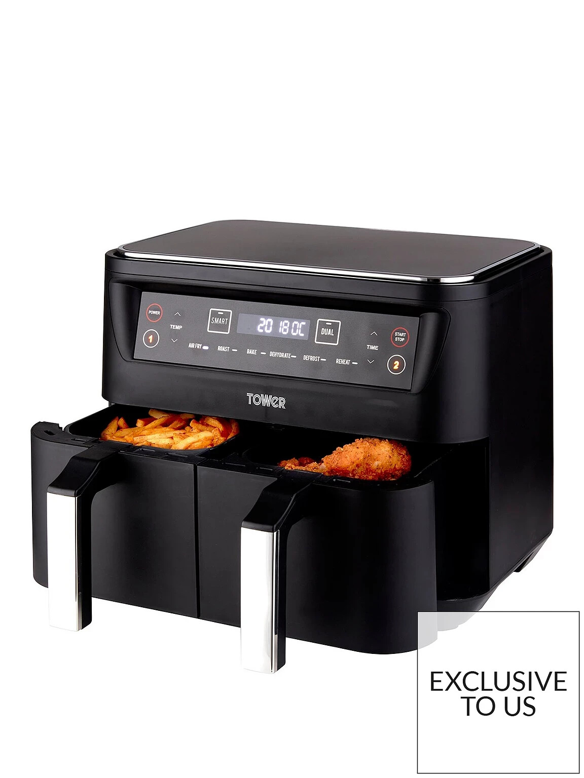 Tower Air Fryer Vortx 8L Dual Basket T17097 Digital Black
