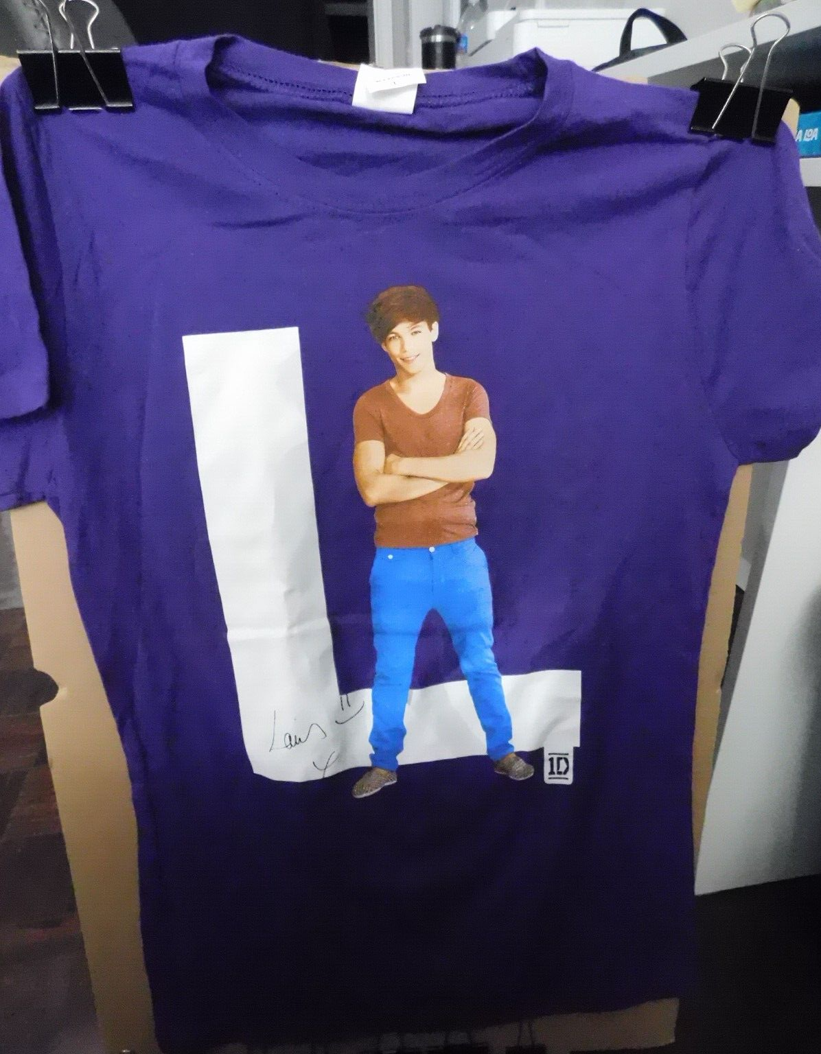 One Direction PURPLE T-shirt SIZE TEEN Lg Liam Payne, Harry