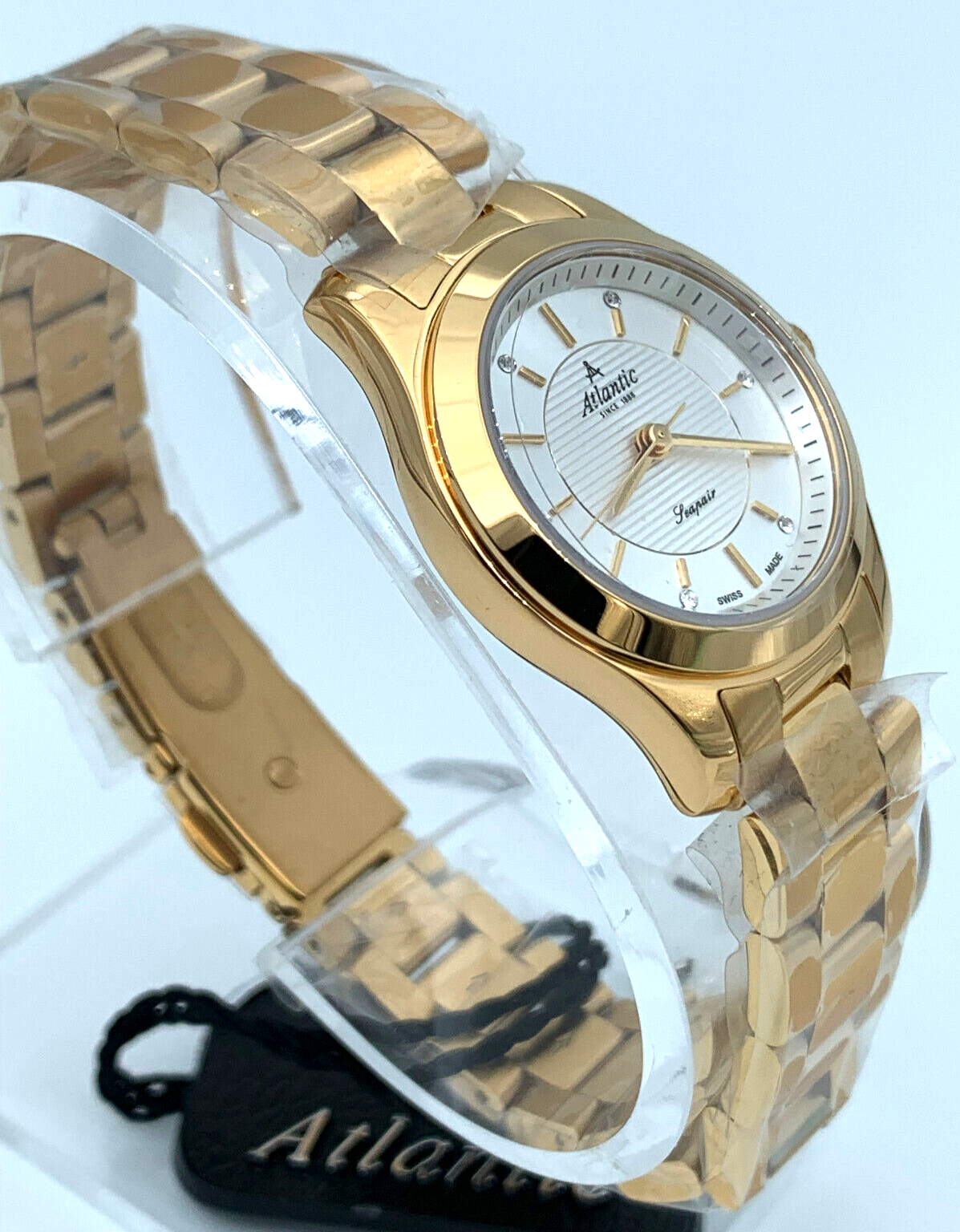 Pre-owned Atlantic Stars Atlantic Seapair Ladies Swiss Quartz Watch Yellow Gold Pvd 20335.45.21