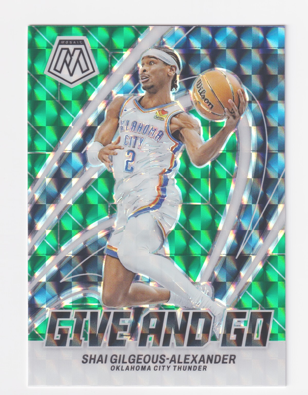 2023-24 Panini Mosaic GIVE AND GO GREEN MOSAIC PRIZM #5 SHAI