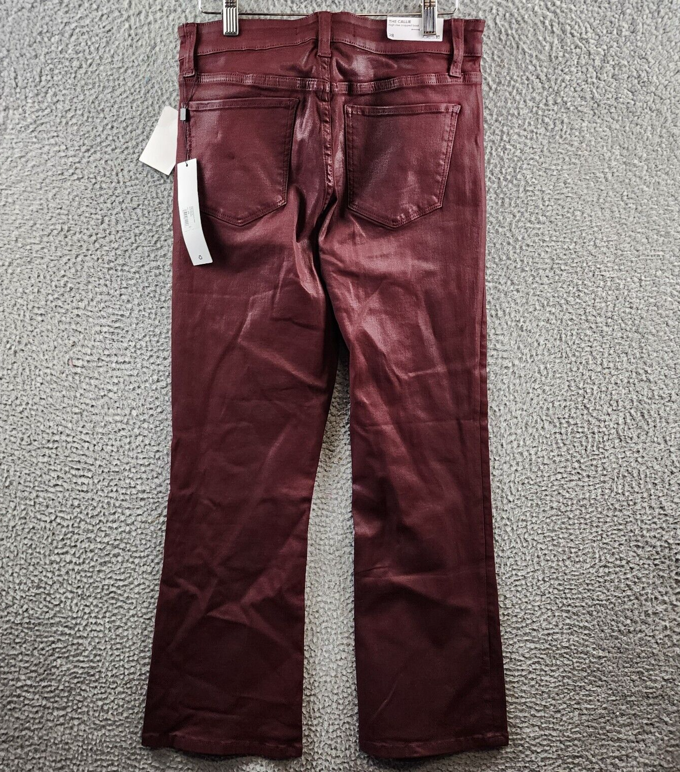 Joe's Jeans The Callie Coated High Rise Cropped Boot Jeans Women's 28 Rum Raisin - Picture 14 of 17