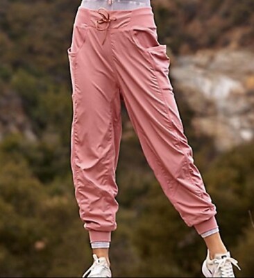 

Однотонные джоггеры Free People Movement Color Me Happy с регулируемой талией, розовый L NWT, Rose