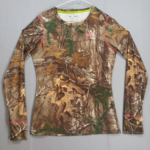 Under Armour Realtree Base Layer Shirt Women's M Camo Scent Control