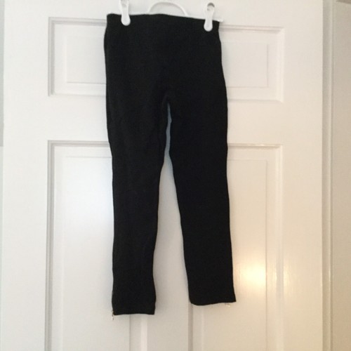 Girls Milly Minis Ponti Zipper Black Leggings, Size 10