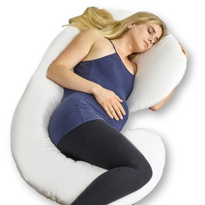 NUVU BABY Full Body Pregnancy Pillow – Extra Soft C Shaped Support Cushion for