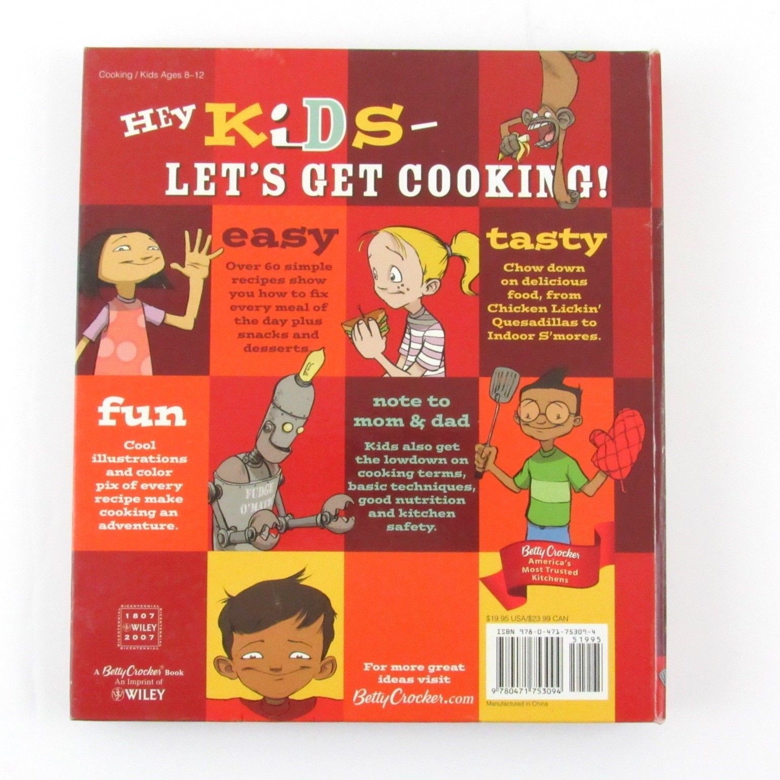 Betty Crocker Kids Cook Cookbook Spiral Bound Hardback Easy Simple Recipes