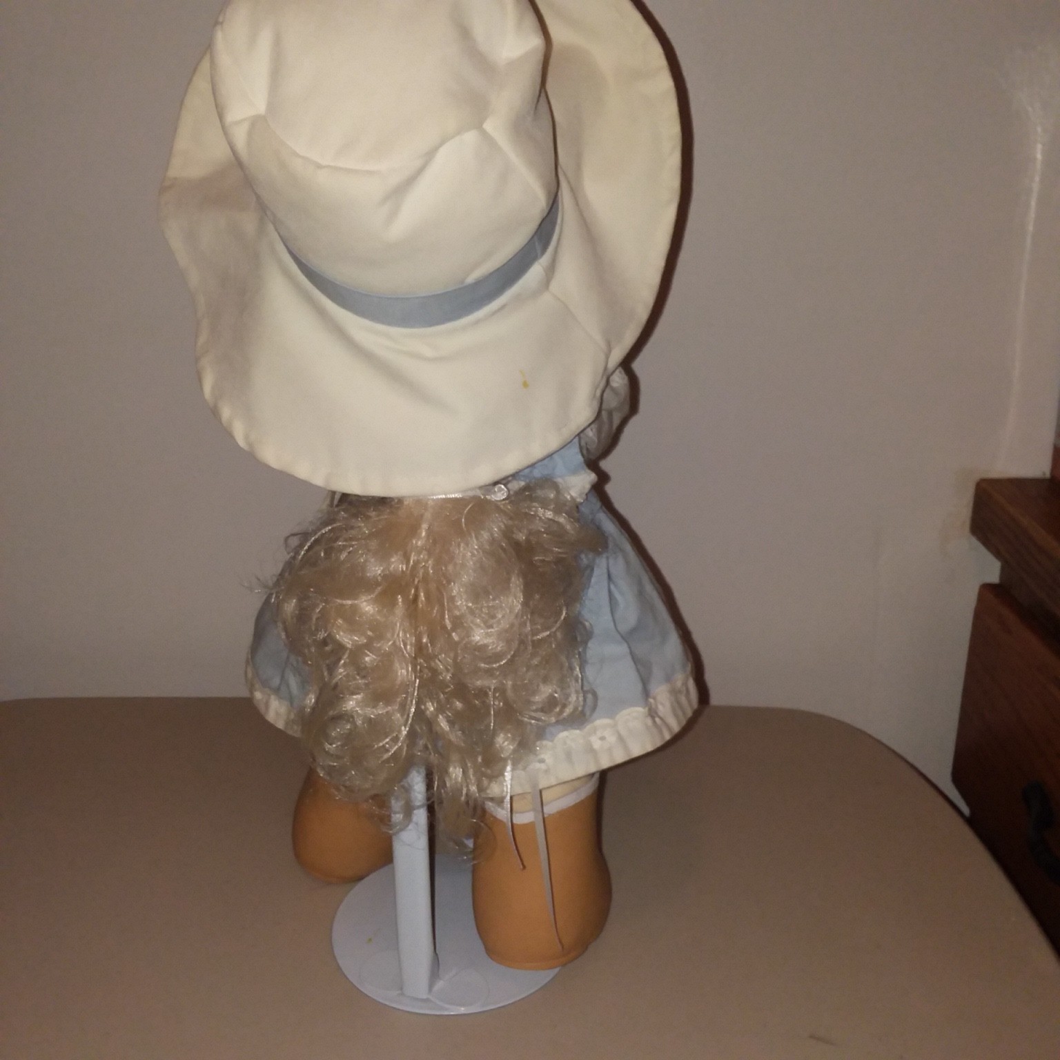 precious moments doll cowgirl 16''tall with stand great condition