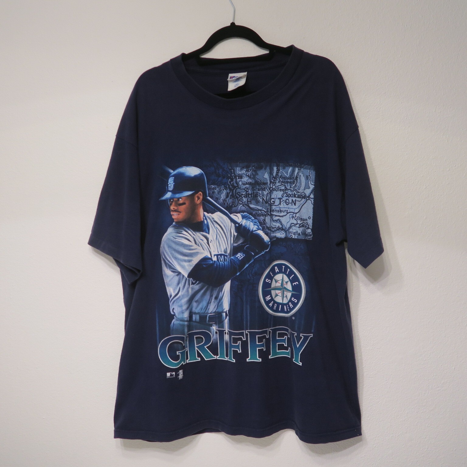Vintage Ken Griffey Jr Shirt 2XL XXL Blue Pro Player 90s