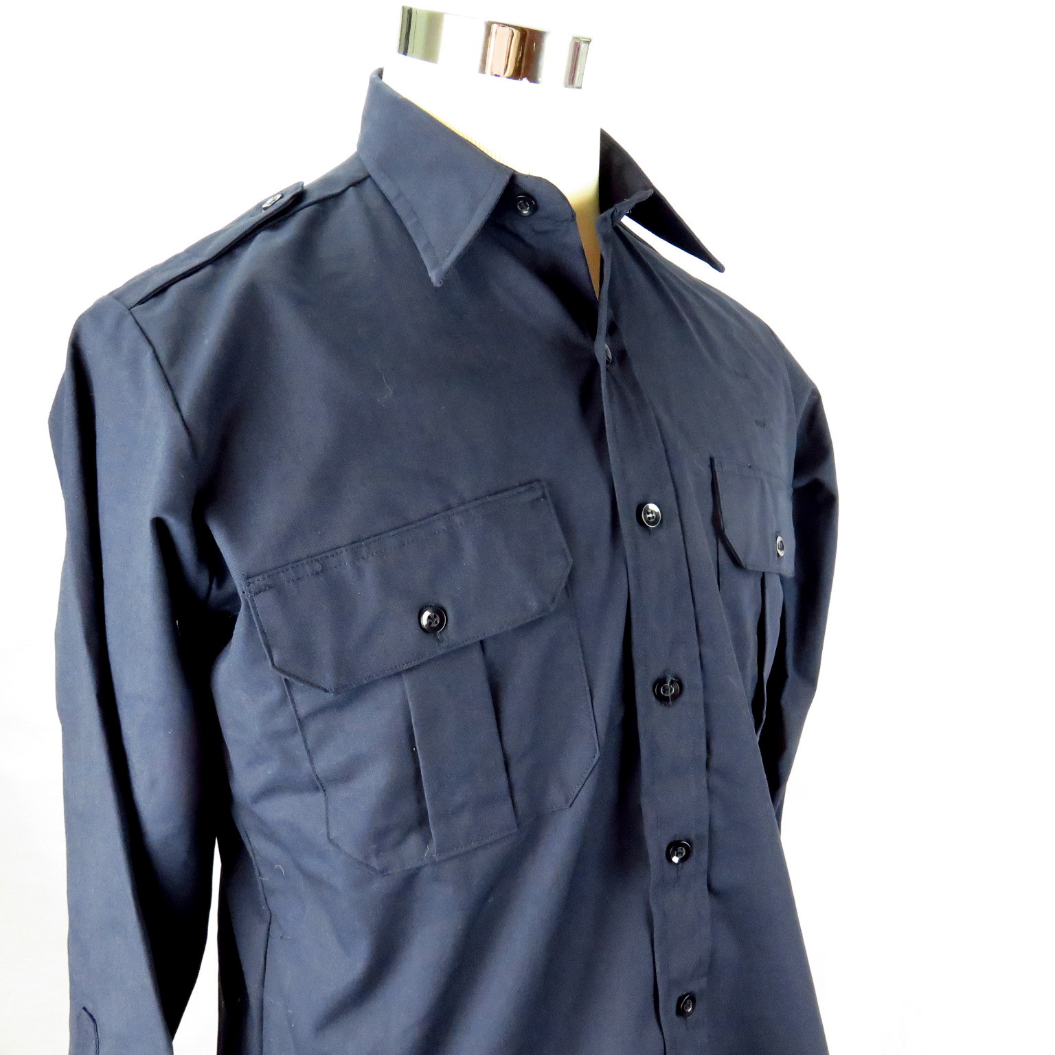 New Southeastern Shirt Code 1 Mens 15.5 32/33 Navy Blue Long Sleeve Uniform