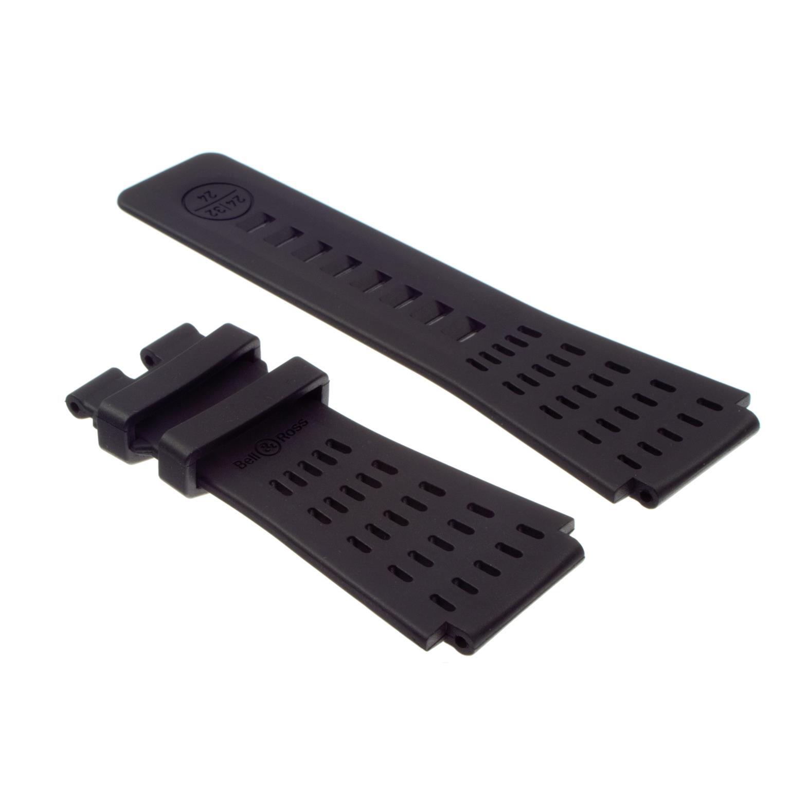Genuine BELL & ROSS rubber bracelet black perforated for BR