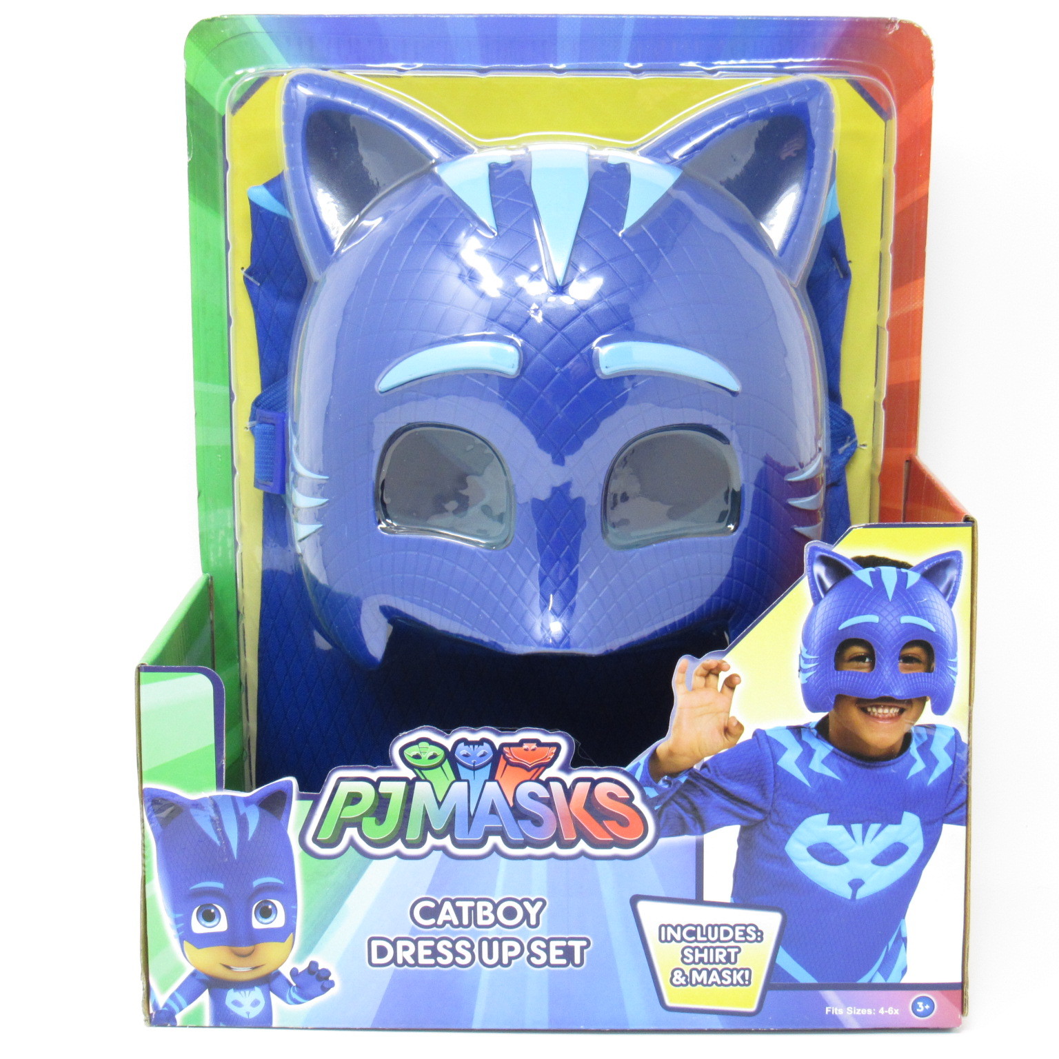 Kids PJ Masks Costume Set Catboy Dress Up Shirt & Mask Blue