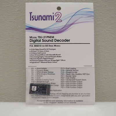 SoundTraxx Tsunami 2 TSU-21 PNEM #885010 GE Diesel Models DCC/Sound Decoder